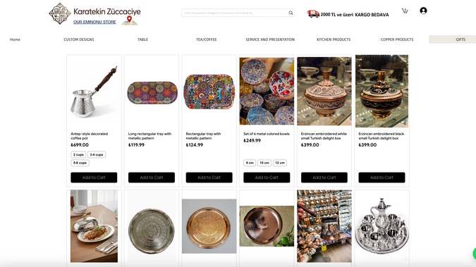 Karatekin Züccaciye - Homeware & Kitchenware eCommerce Store: Karatekin Züccaciye is an established Turkish homeware retailer specialising in kitchenware, cookware, tableware, glassware, and home décor gifts for everyday consumers and gift buyers.

We built a full Wix eCommerce store to move their extensive physical retail range online, handling a large multi-product catalogue across three distinct product categories — kitchenware and cookware, tableware and glassware, and home décor and giftware.

The primary challenge on this project was organising a high-volume product inventory into a clean, browsable structure that makes it easy for customers to find what they need without friction. This required careful category architecture, product grouping logic, and a shopping experience designed to work intuitively across both desktop and mobile.

The build included full eCommerce store setup with large product catalogue management, multi-category navigation and product filtering, checkout, payment and shipping configuration, mobile-optimised shopping experience, and a visual design reflecting the quality and warmth of a trusted homeware brand.

The result is a well-structured Wix retail store that brings a high-volume homeware range online in a way that is easy to browse, easy to buy from, and straightforward for the client to manage and update as their product range evolves.

Services used: eCommerce Website, Store Optimisation, Advanced Website Design, Mobile Website