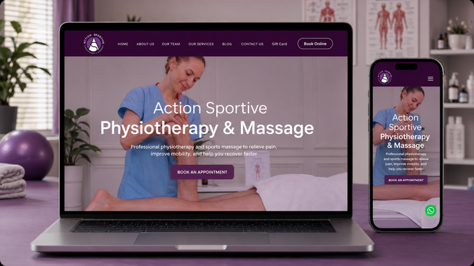 Action Sportive: Redesigned a physiotherapy and massage website with a modern, clean, and user-friendly layout. Improved navigation, mobile responsiveness, service presentation, and overall user experience to create a professional online presence and increase customer engagement.