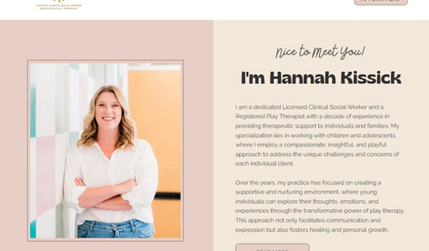 Hannah Kissick LCSW: Wix STUDIO for Play Therapist 