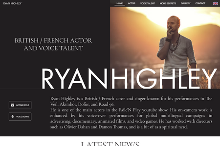Ryan Highley: Site vitrine Wix Studio pour Ryan Highley, comédien voix off et double
Responsive design - Multilingue

Showcase website for Ryan highley, british & french actor and voice talent.