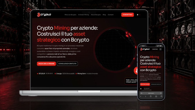 Bcrypto: Per BCrypto abbiamo progettato un sito B2B che presenta il crypto mining come un processo industriale concreto, basato su hardware di proprietà aziendale, infrastrutture professionali, monitoraggio e utilizzo di energia rinnovabile.

Il progetto combina informazione e lead generation: approfondimenti, confronti, FAQ e strumenti di valutazione aiutano l’imprenditore a comprendere il modello prima di richiedere una consulenza. Il risultato è un percorso commerciale orientato a contatti consapevoli e realmente qualificati.