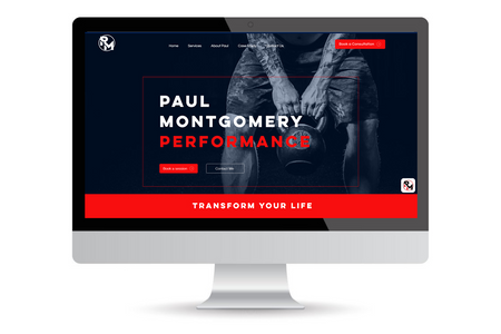 Paul Montgomery Performance: Creative website design with animation for a professional fitness trainer in the UK 