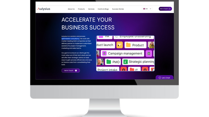 Aulysius - Global Consulting Agency: Fully designed and optimized multilingual website for B2B B2C global consulting agency based in the UK