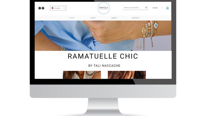 Ramatuelle Chic - Luxury eCommerce: Fully designed e-Commerce store operating in multilingual translation , full optimization, responsivity, mobile adaption, multi currency 