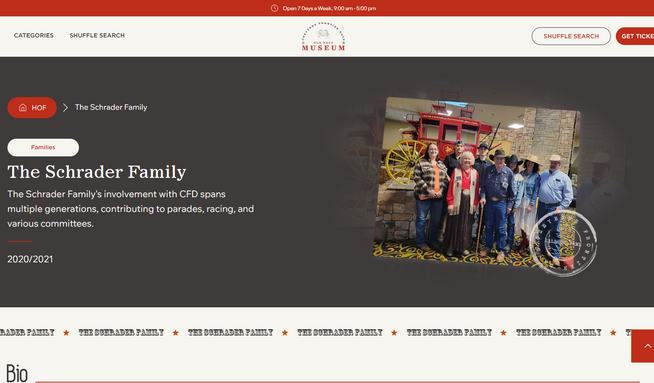 Cheyenne, WY Museum: full branding and custom developed site on Wix Studio.