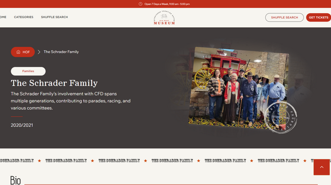 Cheyenne, WY Museum: full branding and custom developed site on Wix Studio.