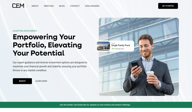 Capital Edge Management: Custom branding and Studio website design/development.