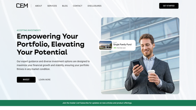 Capital Edge Management: Custom branding and Studio website design/development.