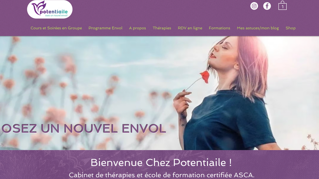 Potentiaile: FRANCAIS / ENGLISH 
(The English version of the explanation is available below.)

Au départ, elle m’a contacté pour créer un simple site pour son cabinet de thérapeute. Mais très vite, son projet a évolué… et je l’ai accompagnée pas à pas dans cette transformation.
Son site est devenu un véritable espace de ressources : un blog rempli d’astuces et de conseils, des méditations en ligne, des activités de groupe comme les cérémonies de cacao, ainsi que des cours et formations reconnus pour les thérapeutes.
Au-delà de la création technique, je l’ai guidée dans la structuration de ses contenus, la stratégie de son blog et la mise en valeur de toute son expertise.
Un site qui a grandi avec elle — et que j’ai façonné pour qu’il reflète pleinement son univers.
***
ENGLISH
She first contacted me to build a simple website for her therapy practice. But as her vision grew, I supported her at every step — transforming her initial idea into a powerful, professional, and inspiring platform.
Today, her site is far more than a showcase: it’s a vibrant, resource-filled space featuring a blog full of expert tips, online meditations, group activities such as cacao ceremonies, and accredited trainings for therapists.
I didn’t just build her website — I guided her content strategy, helped structure her ideas, and created a digital experience that truly showcases her expertise.
A website that evolved with her… designed to inspire, engage, and attract.