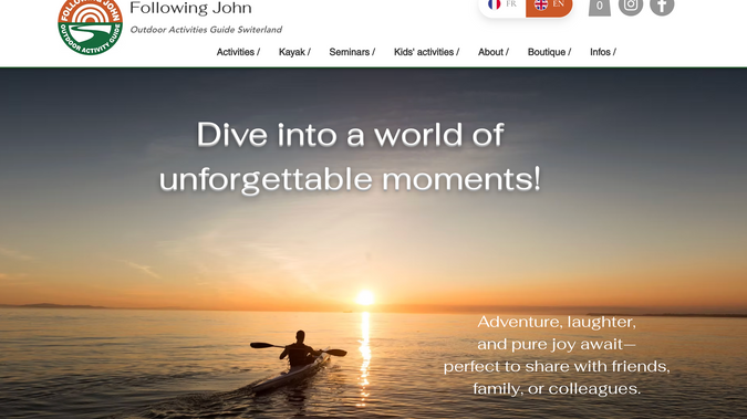 Following-John: ENGLISH ( La version française de l’explication est disponible ci-dessous.)
Since the beginning of our collaboration with Following John, I have supported the development of his digital presence with a custom, evolving approach.
It all started with his first website, and over the years the project has grown:
✨ lutry-paddle.ch: the leisure base in Lutry, at the foot of the UNESCO World Heritage Lavaux, fully showcased online.
✨ leman-croisieres.ch: private sailing trips on Lake Geneva, presented in a clear and engaging way.
For each of these sites, I designed everything from scratch, with complete freedom and carte blanche, including design, content, and user experience.
My work also includes promoting Following John’s activities, organizing contests in collaboration with banks and regional tourism offices, and enhancing visibility through programs such as Swisstainable and the Swiss National Tourism Office.
The result: a complete and coherent online presence that attracts new clients, highlights the unique experiences offered, and strengthens the company’s visibility locally and internationally.
Français 
Depuis le début de notre collaboration avec Following John, j’ai accompagné le développement de son univers digital avec une approche sur-mesure et évolutive.
Tout a commencé par la création de son premier site, et au fil des années, le projet a grandi :
✨ lutry-paddle.ch : la base de loisirs à Lutry, au pied du Lavaux, patrimoine UNESCO, entièrement mise en valeur en ligne.
✨ leman-croisieres.ch : des sorties en voilier privatisé sur le lac Léman, présentées de façon claire et attractive.
Pour chacun de ces sites, j’ai conçu de A à Z, en totale liberté et carte blanche, l’intégralité du design, des contenus et de l’ergonomie.
Mais mon travail ne s’arrête pas là : j’accompagne également Following John dans la promotion de ses activités, en organisant des concours en collaboration avec des banques et offices de tourisme, et en développant sa visibilité via des programmes tels que Swisstainable et l’Office national du tourisme.
Le résultat : une présence en ligne complète et cohérente, qui attire de nouveaux clients, valorise les expériences uniques proposées et soutient le rayonnement de l’entreprise au niveau local et international.