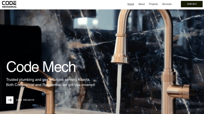 Code Mechanical: Designed the website for Code Mechanical, a Canadian provider of plumbing and gas solutions for both commercial and residential clients. The site highlights their services, showcases recent projects, and emphasizes their commitment to customer relationships.