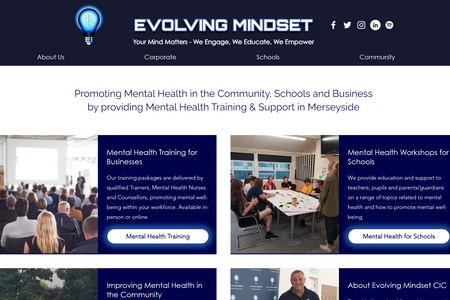 Evolving Mindset: Website redesign and SEO for Mental Health charity in Liverpool.
