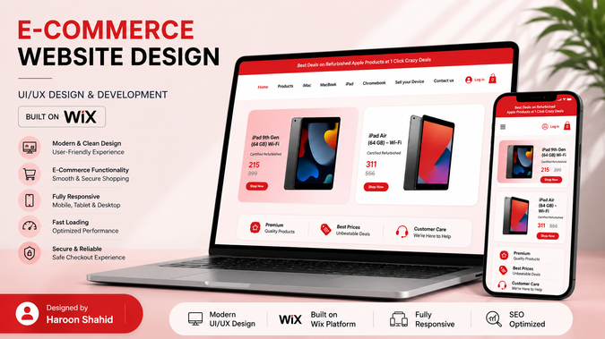 1clickcrazydeals: This online store was built from scratch, with complete setup handled end-to-end. From product listings to payment integration and SEO, everything was fully managed. The store was designed to sell electronics like laptops, MacBooks, and iPads, delivering a smooth and high-performing eCommerce experience.