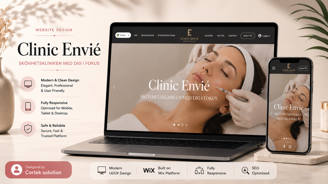 Clinic Envie: This project focused on redesigning a beauty and aesthetics website to enhance its visual appeal and overall user experience. The design was refined to reflect a more elegant, modern, and visually engaging look aligned with the brand’s aesthetic identity.