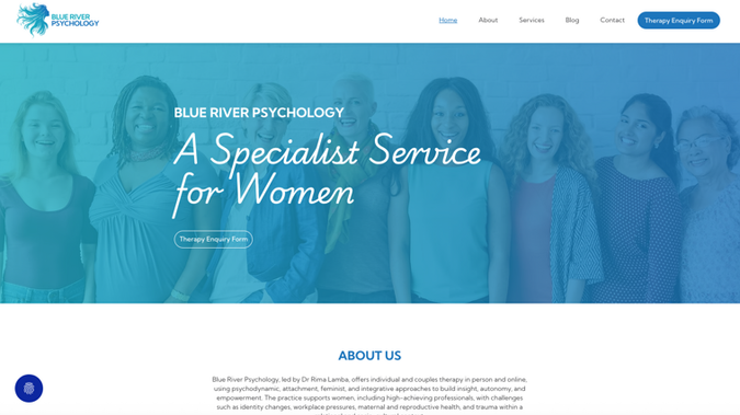 Blue River Psychology: Branding and website design.