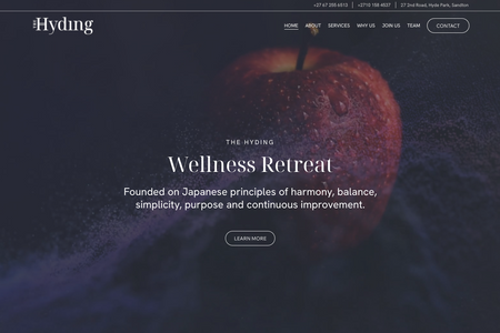 The Hyding: Branding and website design.