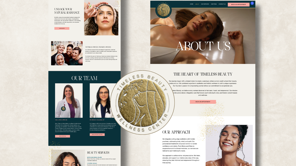 Timeless Beauty: This project was a Full Branding and Website Design. 

Timeless Beauty is a Med Spa located in Bradenton, Florida. 