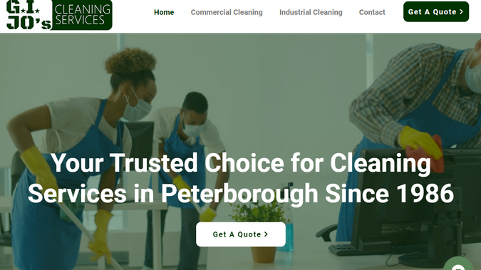 G.I.JO Cleaning Services: Clean website design and SEO for cleaning service company