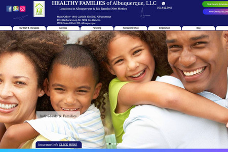 Healthy Families Counseling: Healthy Families is one of the largest counseling centers in Albuquerque, with four locations.  The site was developed with the direct input of their CEO and almost every photo was taken by ProWebBusiness.