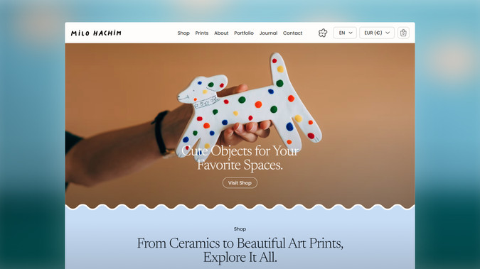 Milo Hachim: Portfolio & E-Commerce for Barcelona Based Ceramic Artist Milo Hachim.