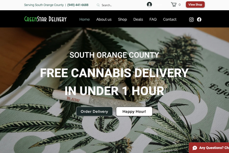 GreenStar Delivery South Orange County: Based in South Orange County, GreenStar Delivery offers an exclusive collection of craft cannabis straight from the grower. 
