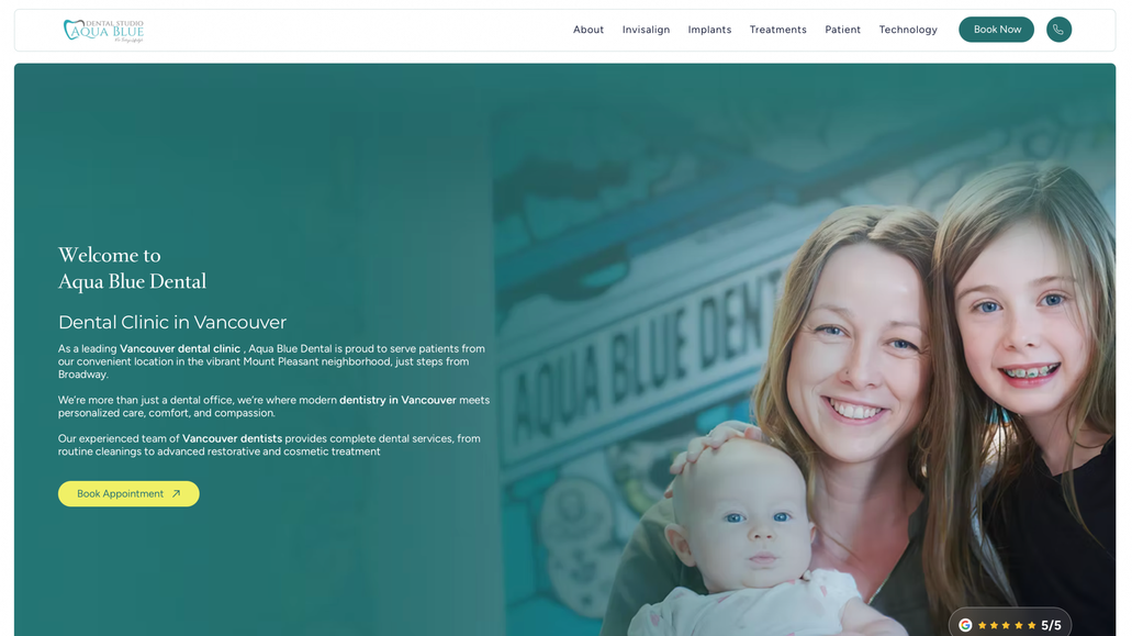 Aqua Blue Dental: Redesign on Wix Studio | On-Page SEO