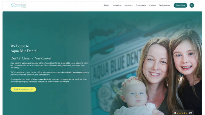 Aqua Blue Dental: Redesign on Wix Studio | On-Page SEO