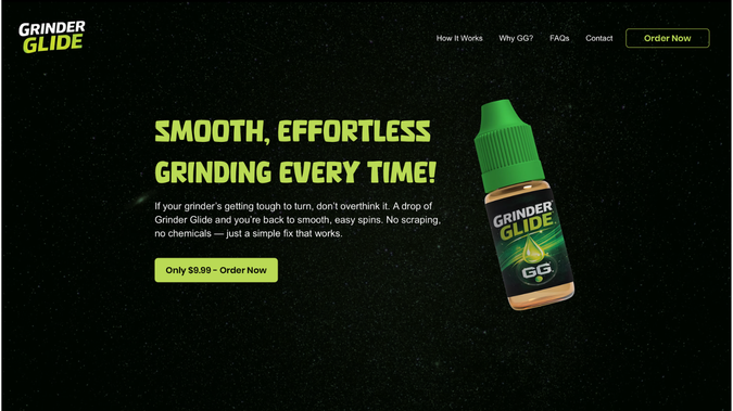 Grinder Glide: E-Commerce Website | Landing Page Design | Mockup Design 