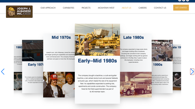 Joseph J Albanese: Interactive Card-Carousel Timeline