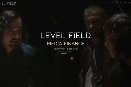 Level Field Media: Classic Website Redesign for a movie producer company.