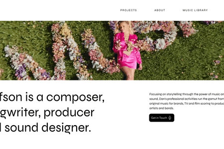 Dan Mufson: Portfolio Website for a music producer