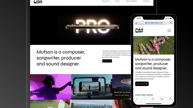 Dan Mufson: Portfolio Website for a music producer