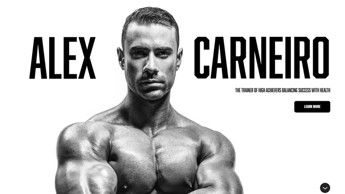 Alex Carneiro: Website Redesign for a Mr. Olympia competitor.