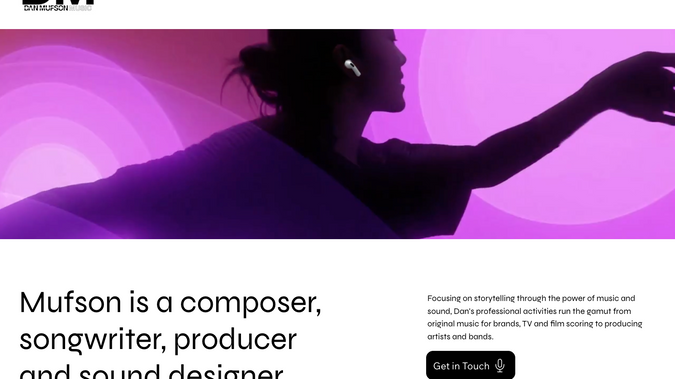 Dan Mufson: Portfolio Website for a music producer