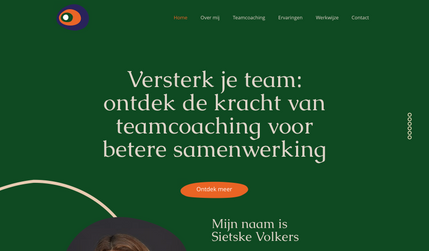 Sietske Volkers Teamcoaching: Webdesign and development for one-page website.

For this project I created a secondary color scheme, gradient, shapes based on the logo, typography and a complete design and development for one-pager.