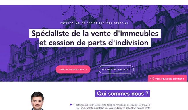 immeuble.fr: Création site vitrine, design et architecture globale. Indexation et référencement SEO