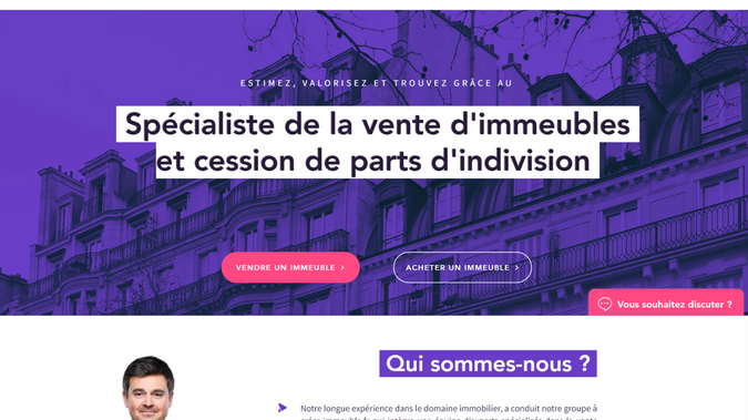 immeuble.fr: Création site vitrine, design et architecture globale. Indexation et référencement SEO