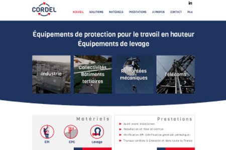 Cordel: Distributeur, installateur et spécialiste du travail en hauteur depuis 30 ans, l’entreprise grenobloise CORDEL vient d’être reprise par Alexandre, Émilien et Sylvain, trois jeunes anciens de CORDEL. À cette occasion, les deux repreneurs ont voulu moderniser leur communication tout en gardant l’historique et la notoriété de CORDEL.