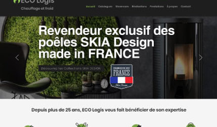 Eco Logis: Depuis plus de 25 ans, ECO Logis installe des poêles et climatisations dans la vallée du Grésivaudan. Pour aider au choix et inciter ses clients à visiter le showroom de Crolles, ECO Logis souhaitait présenter ses produits sous la forme d’un catalogue sur son site internet.