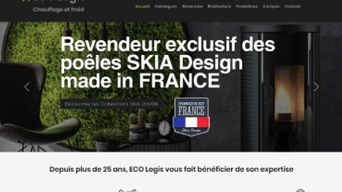 Eco Logis: Depuis plus de 25 ans, ECO Logis installe des poêles et climatisations dans la vallée du Grésivaudan. Pour aider au choix et inciter ses clients à visiter le showroom de Crolles, ECO Logis souhaitait présenter ses produits sous la forme d’un catalogue sur son site internet.