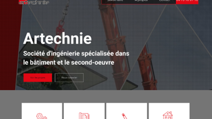 Artechnie: Artechnie est une société grenobloise de second œuvre pour le bâtiment et l’industrie.
Afin de moderniser son image et présenter ses réalisations, Artechnie souhaitait renouveler son site internet.