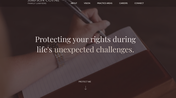 Simpson Law Group: Law firm that accomplishes compassion and confidence for tone of voice.