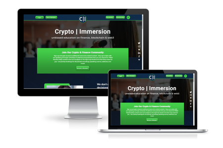 Crypto Immersion: Website completed during our Web Essentials Program (Website + Marketing Automation in 30 days)