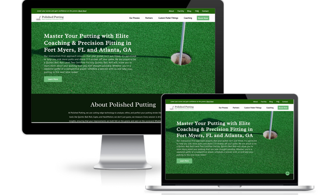 Polished Putting: Custom Wix website built in just one day for golf business