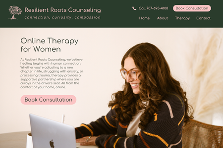 Teletherapy: Online Therapist integrated with their EHR, with custom logo, and branding guidelines.