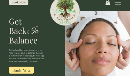 Healing Spa: Responsive bookings website for massage therapy and esthetics studio, built on Wix Studio.