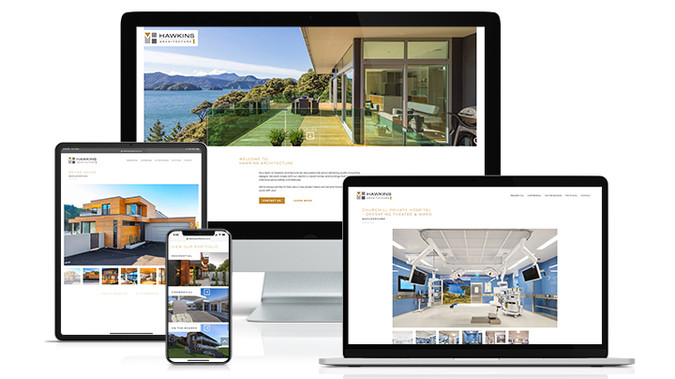 Hawkins Architecture: A portfolio based site for a Marlborough Architect. The site features a lot of project showcases and needed to portray a very clean aesthetic in keeping with his existing branding.
