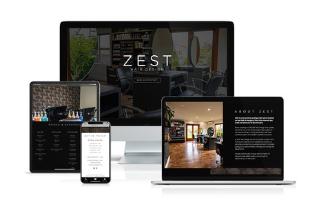 ZEST Hair Design: ZEST Hair Design is a boutique hair salon in Rangiora, North Canterbury. Having originally designed their site in 2017, 2020 was time for an update. So, with some fantastic photography I created a simple, one-page scrolling site to fit their needs and aesthetic.