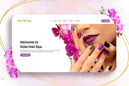 Soleil Nail Spa: We created custom UX wireframes, custom UI, and graphic image. We built the website in editor X and created a custom review section. 