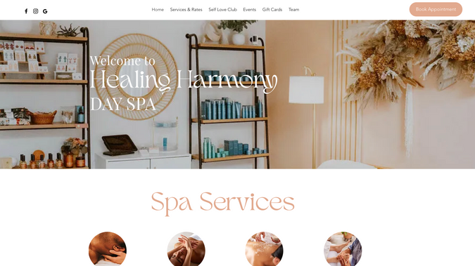 Advanced Website: I had the pleasure of assisting Ashley in updating her spa's site design and creating her logo. Furthermore, I crafted a custom footer design, while also providing support in implementing the booking function and expanding the range of services offered.